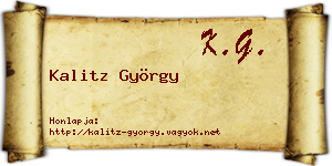 Kalitz György névjegykártya